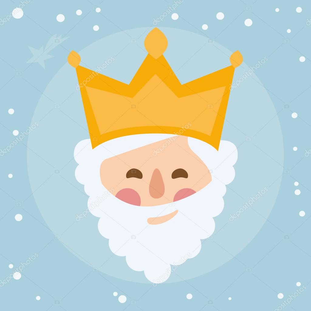 king Melchior. face vectorized on a starry sky