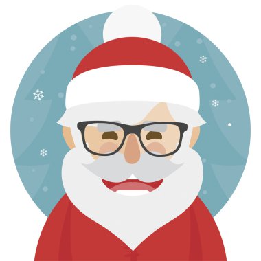 Hipster Santa Claus character illustration. Merry Christmas
