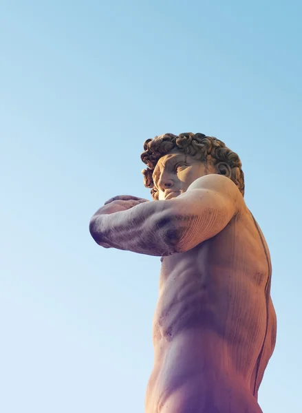 Copia Della Statua Del David Michelangelo Nella Sua Posizione Originale — Foto Stock