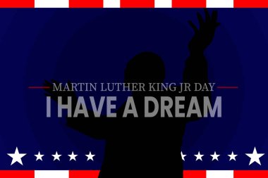 Martin Luther King Günü 'nün arka planında koyu tonlu ve vurgulanmış Bir Rüya Mesajım Var
