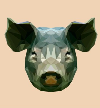 Domuz düşük Poli Dizayn. 