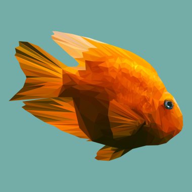 Japon balığı hayvan düşük Poli dizayn balık. 