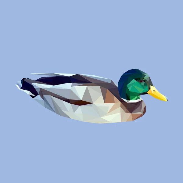 Duck low poly design. — Stock Vector