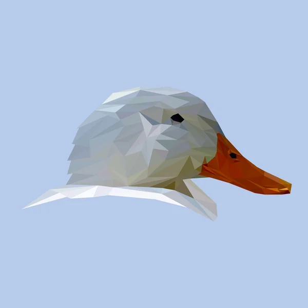 Duck low poly design. — Stock Vector