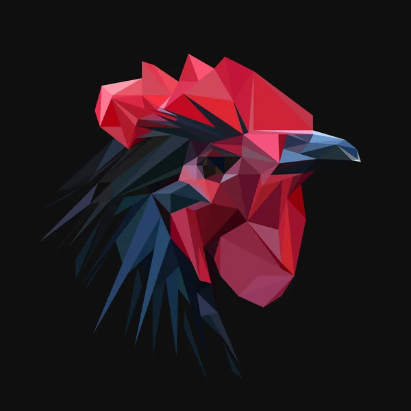 Rooster chicken low poly design. — Stock Vector