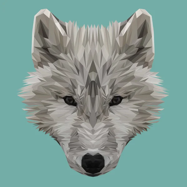 늑대 동물 낮은 폴 리 디자인. — 스톡 벡터