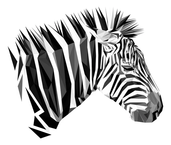 Zebra hayvan düşük Poli Dizayn. — Stok Vektör