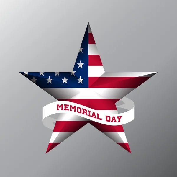 Σημαία των ΗΠΑ ημέρα μνήμης σε σχήμα αστεριού — Διανυσματικό Αρχείο