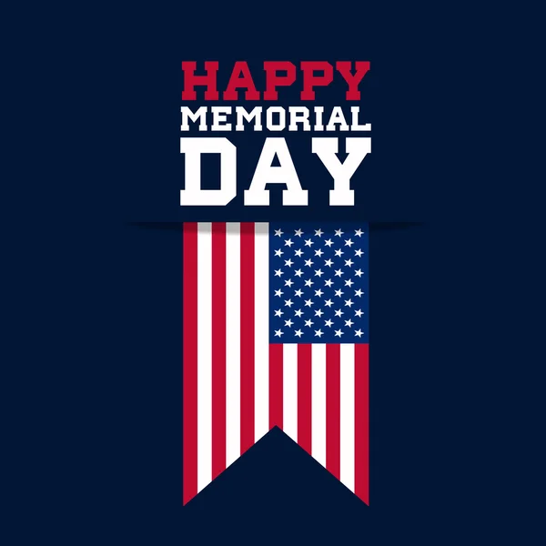 Happy Memorial Day avec drapeau des États-Unis — Image vectorielle