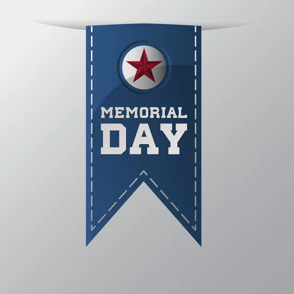 Etiqueta Memorial Day con estrella — Archivo Imágenes Vectoriales