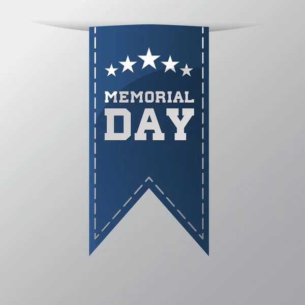 Etiqueta Memorial Day com estrelas —  Vetores de Stock