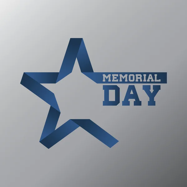 Ruban bleu Memorial Day — Image vectorielle