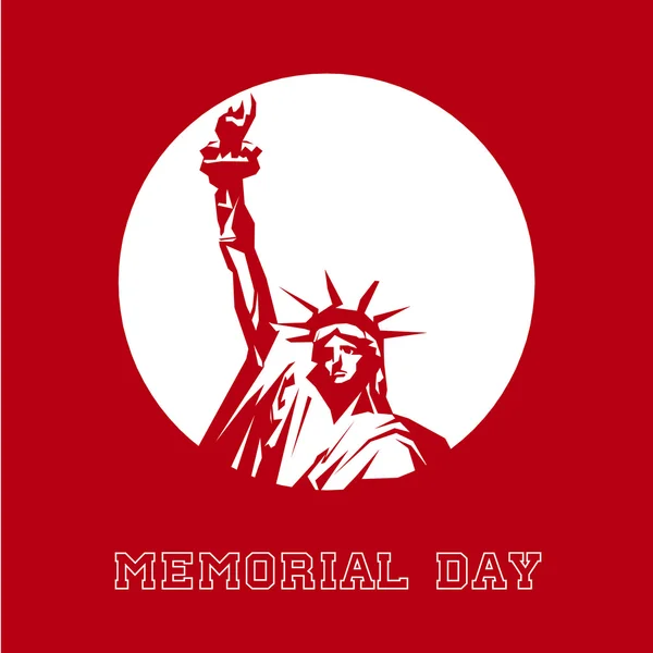 Memorial Day Estatua de la Libertad — Vector de stock