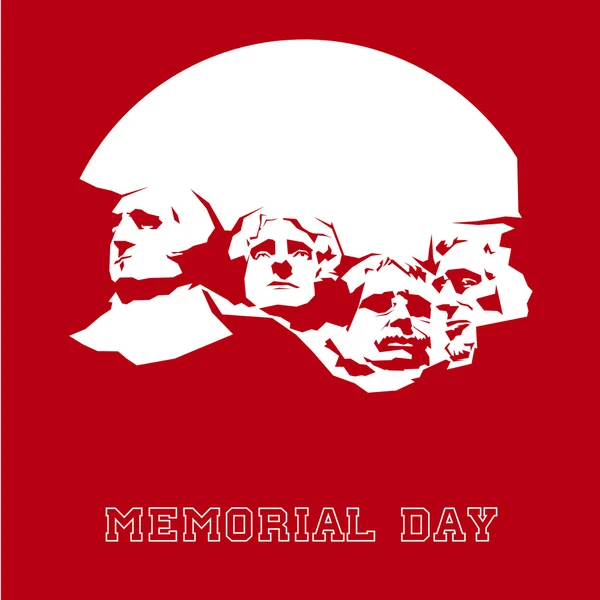 Memorial Day Mount Rushmore — Stock Vector