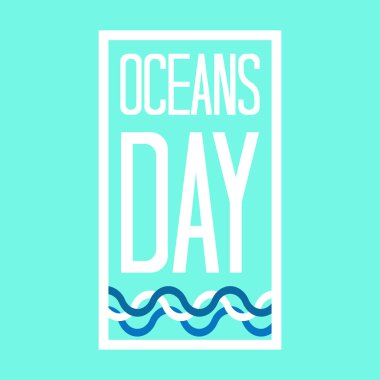 Dünya okyanus günü tipografi tasarım