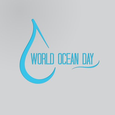 Dünya okyanus günü tipografi tasarım