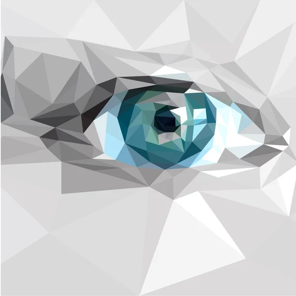 Low Poly Polygon blaues Auge — Stockvektor