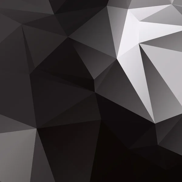 Schwarz-weiß Low-Poly-Triangulation abstrakten Hintergrund — Stockvektor