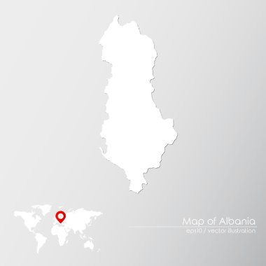 Arnavutluk ile Dünya Haritası