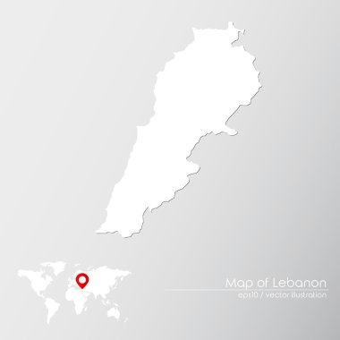 Lübnan ile Dünya Haritası