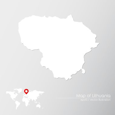 Litvanya ile Dünya Haritası