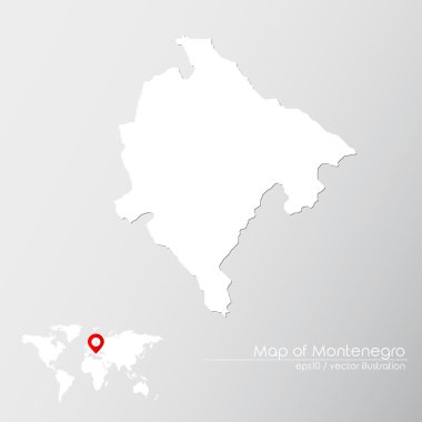 Karadağ ile Dünya Haritası