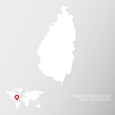 Saint Lucia ile Dünya Haritası