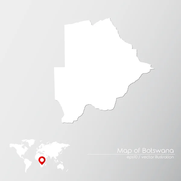 Botswana con el mapa del mundo — Vector de stock