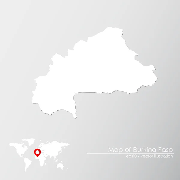 Μπουρκίνα Φάσο με παγκόσμιο χάρτη — Διανυσματικό Αρχείο