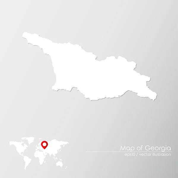 Georgia con mapa del mundo — Vector de stock