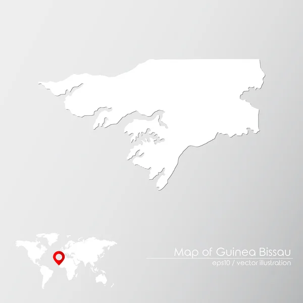 Γουινέα Μπισσάου με παγκόσμιο χάρτη — Διανυσματικό Αρχείο