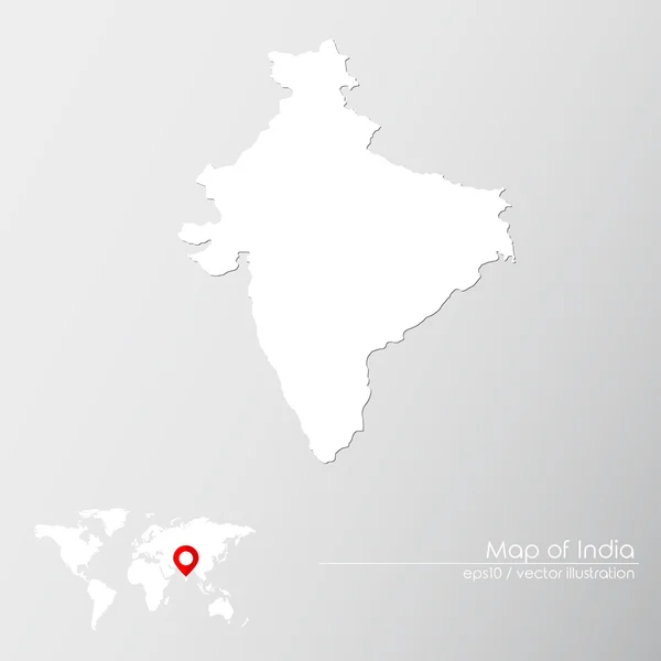 Indie z mapy świata — Wektor stockowy