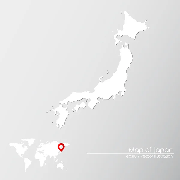 Japão com mapa do mundo — Vetor de Stock