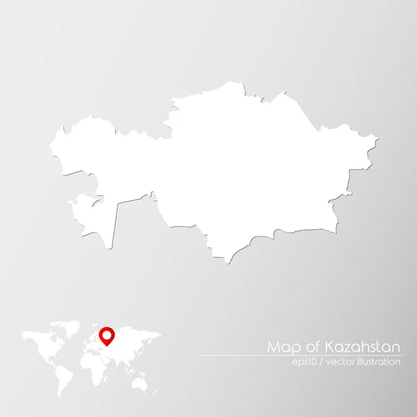 Καζακστάν με παγκόσμιο χάρτη — Διανυσματικό Αρχείο