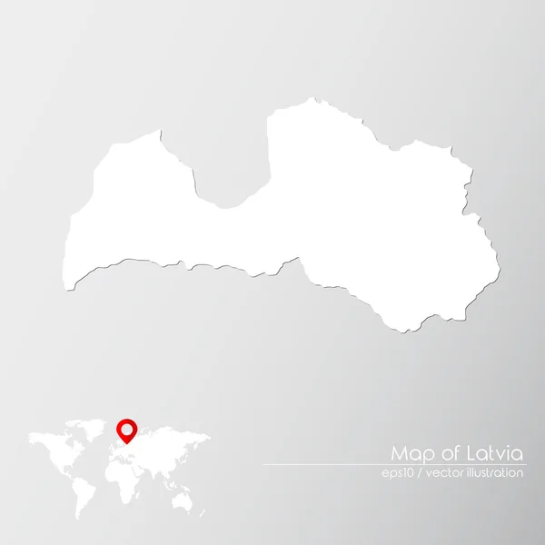 Λετονία με παγκόσμιο χάρτη — Διανυσματικό Αρχείο