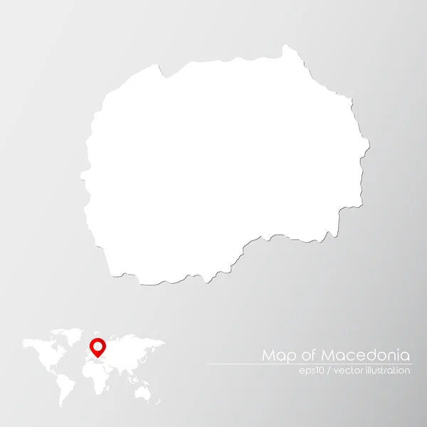 Μακεδονίας με παγκόσμιο χάρτη — Διανυσματικό Αρχείο