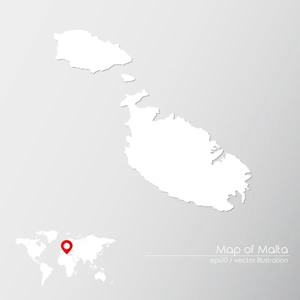 Μάλτα με παγκόσμιο χάρτη — Διανυσματικό Αρχείο
