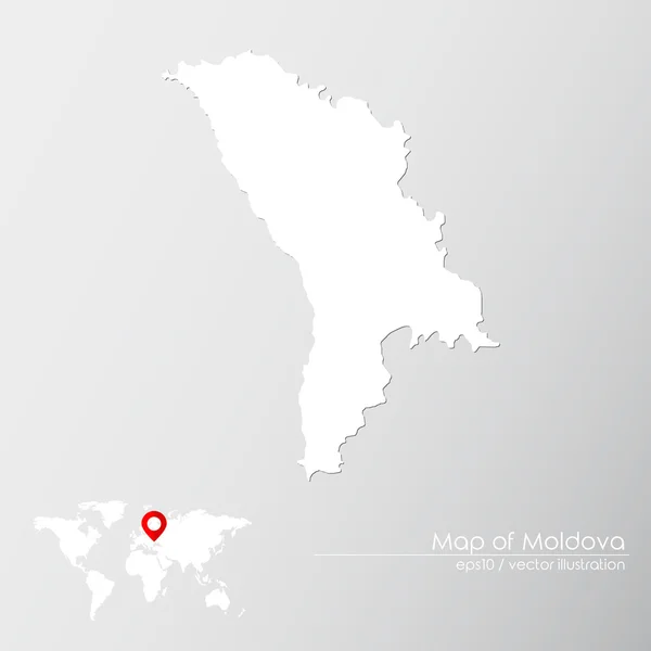 Μολδαβία με παγκόσμιο χάρτη — Διανυσματικό Αρχείο