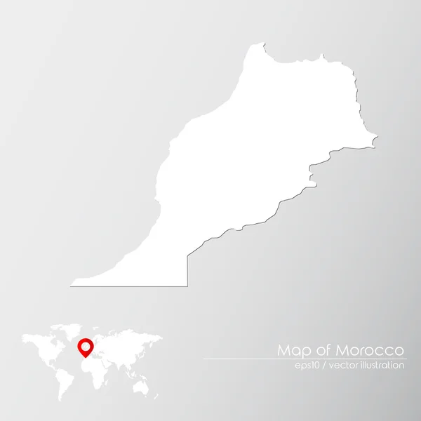 Marruecos con mapa del mundo — Vector de stock