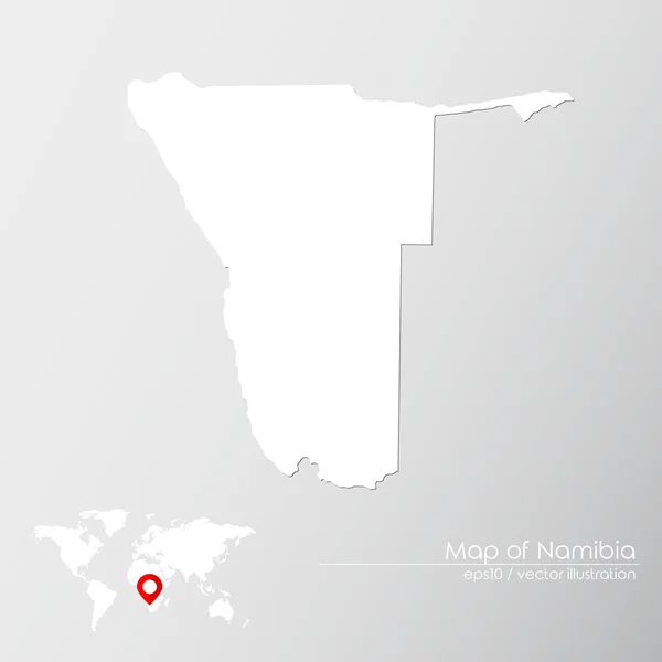 Namibia con mapa del mundo — Vector de stock