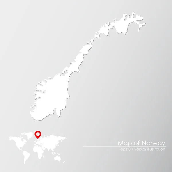 Noruega con mapa del mundo — Vector de stock