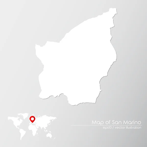 San Marino con mapa del mundo — Vector de stock