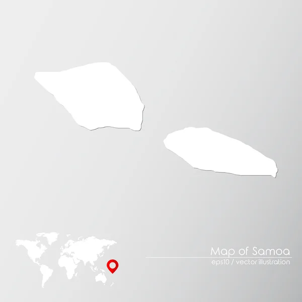 Samoa com mapa do mundo — Vetor de Stock