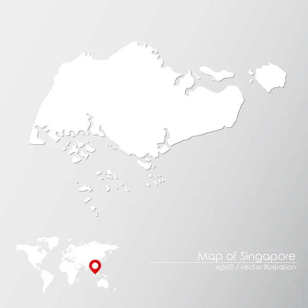 Singapore met wereldkaart — Stockvector