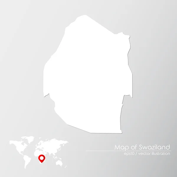 Σουαζιλάνδη με παγκόσμιο χάρτη — Διανυσματικό Αρχείο