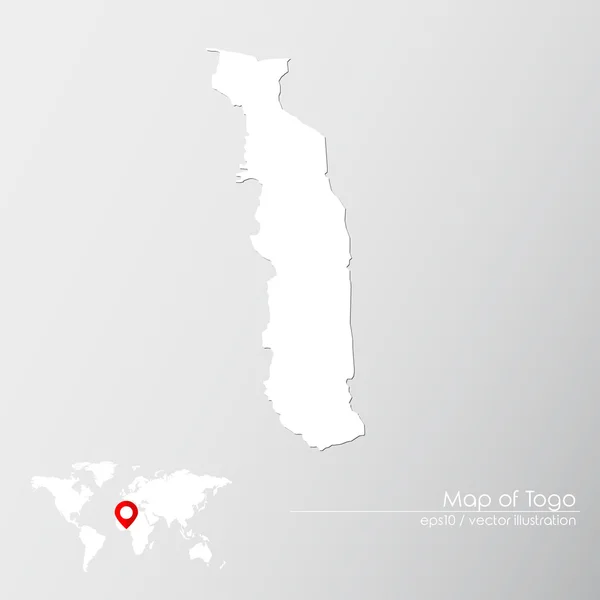 Togo con mapa del mundo — Vector de stock