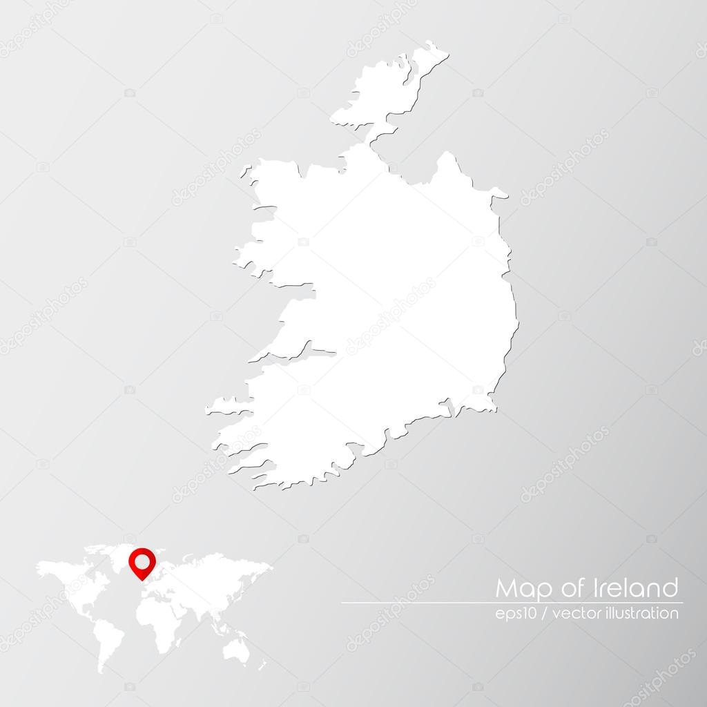 Irlande Avec Carte Du Monde Image Vectorielle Shekularaz
