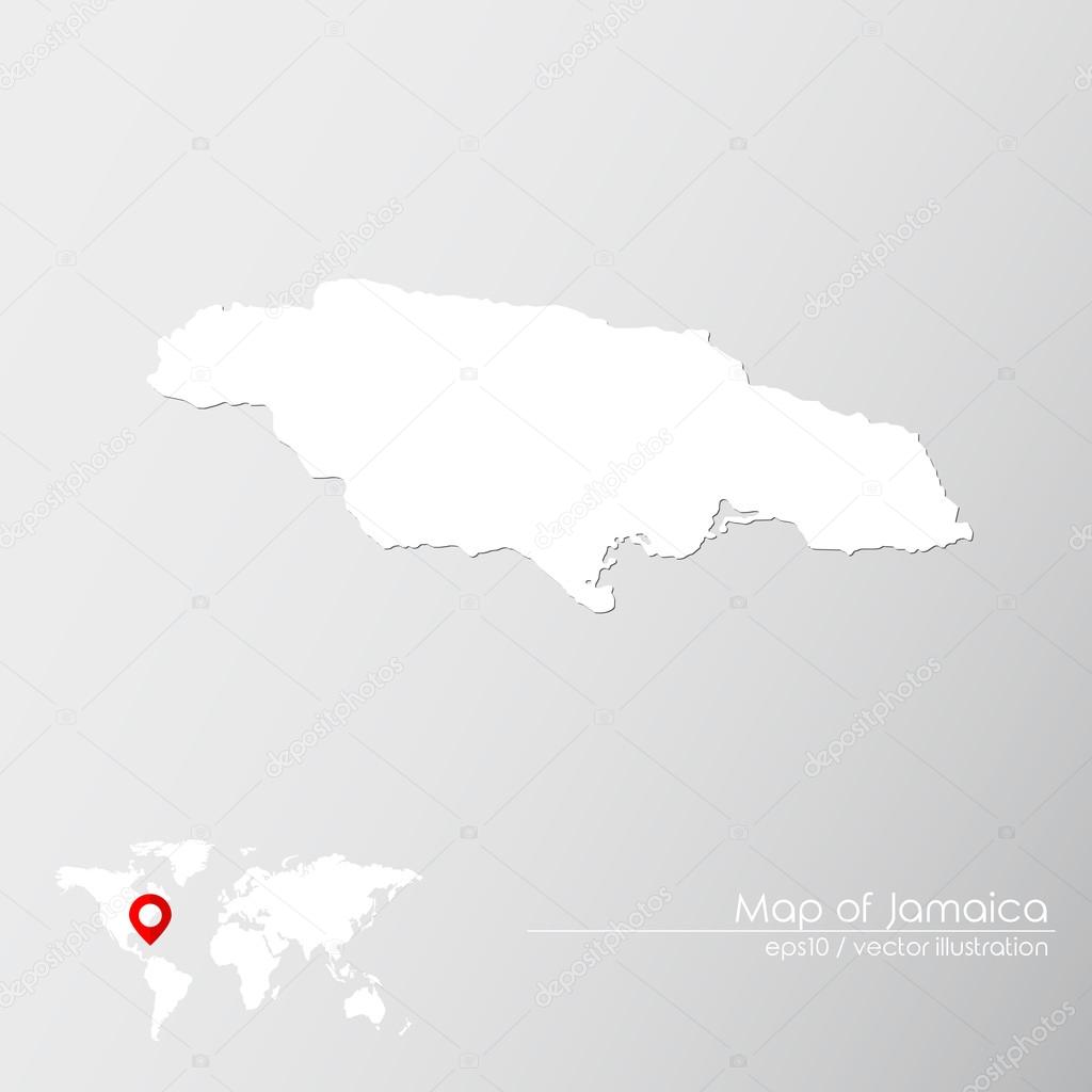 La Jamaïque Avec Carte Du Monde Image Vectorielle