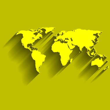 Yellow world map 