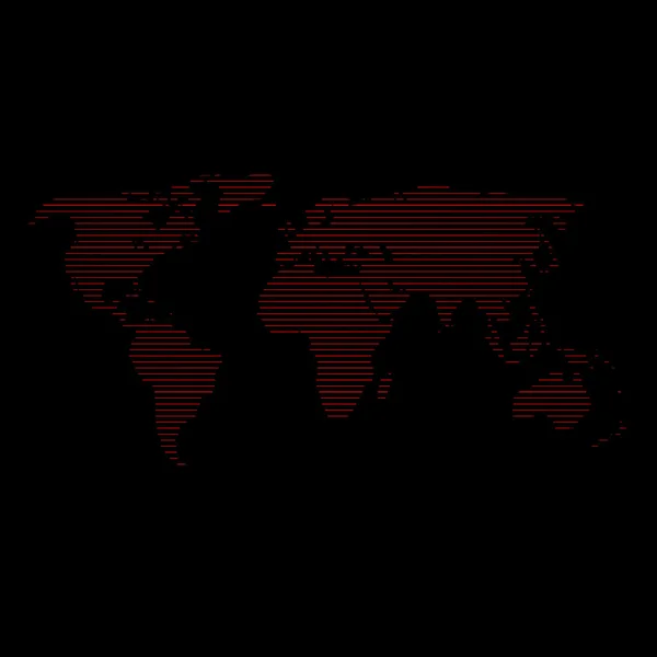 Mapa země červené čáry — Stockový vektor